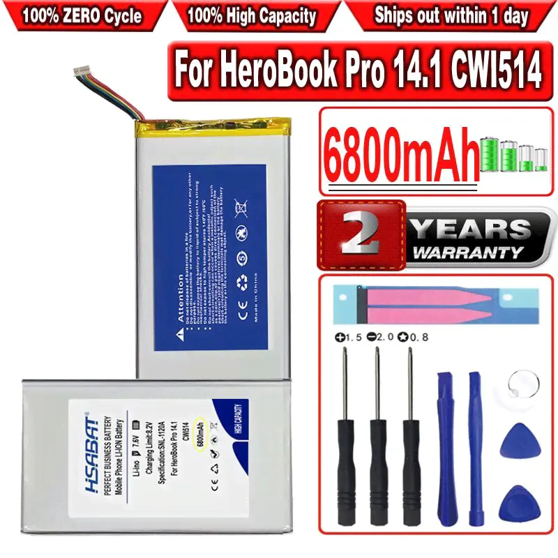HSABAT 6800мАч аккумулятор для Chuwi HeroBook Pro 14.1 CWI514 10PIN 7line